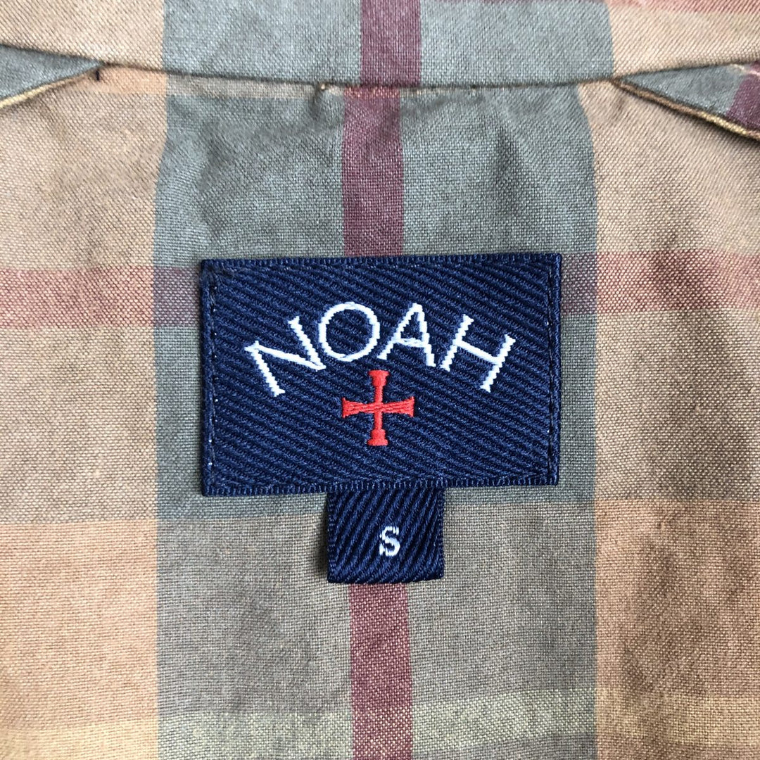 NOAH Check Pattern Cotton Pullover Anorak Parka, Made in Italy, Women's Size S (approx.) cotton beige type brown Vintage Second Hand