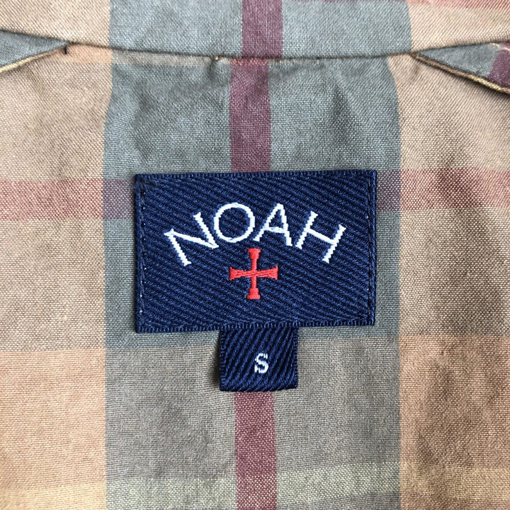 NOAH Check Pattern Cotton Pullover Anorak Parka, Made in Italy, Women's Size S (approx.) cotton beige type brown Vintage Second Hand