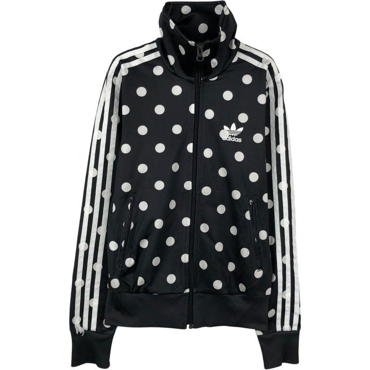 Adidas ORIGINALS Dot Pattern Back Logo Jersey Track Jacket, Women's Size XS (approx.) polyester black type Vintage Second Hand