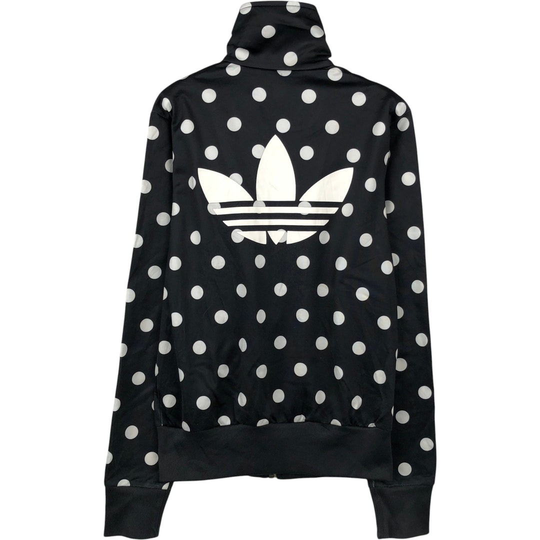 Adidas ORIGINALS Dot Pattern Back Logo Jersey Track Jacket, Women's Size XS (approx.) polyester black type Vintage Second Hand