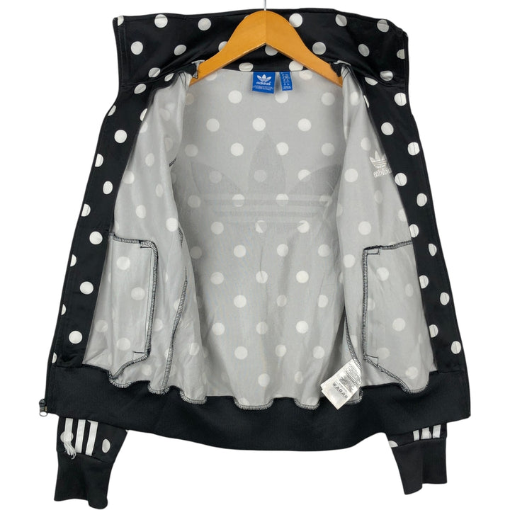 Adidas ORIGINALS Dot Pattern Back Logo Jersey Track Jacket, Women's Size XS (approx.) polyester black type Vintage Second Hand