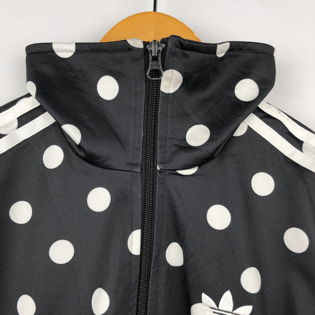 Adidas ORIGINALS Dot Pattern Back Logo Jersey Track Jacket, Women's Size XS (approx.) polyester black type Vintage Second Hand