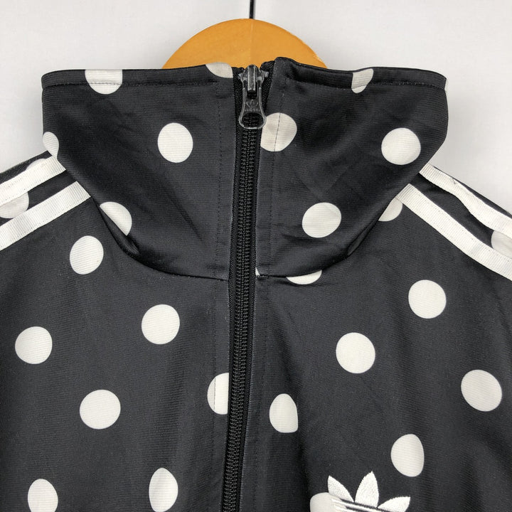 Adidas ORIGINALS Dot Pattern Back Logo Jersey Track Jacket, Women's Size XS (approx.) polyester black type Vintage Second Hand