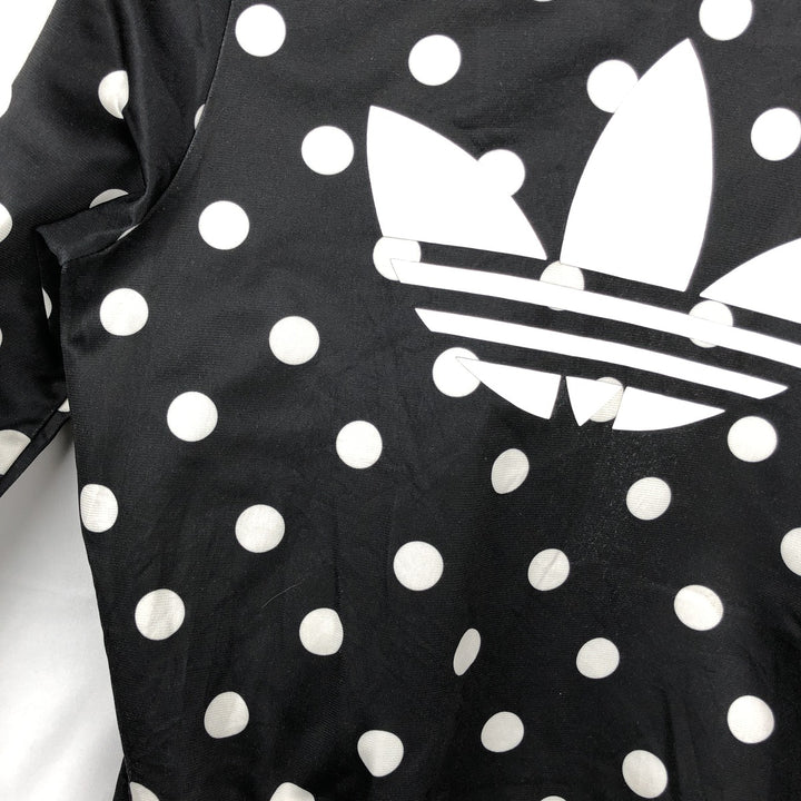 Adidas ORIGINALS Dot Pattern Back Logo Jersey Track Jacket, Women's Size XS (approx.) polyester black type Vintage Second Hand