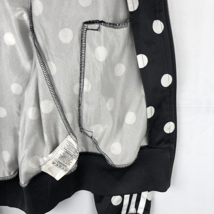 Adidas ORIGINALS Dot Pattern Back Logo Jersey Track Jacket, Women's Size XS (approx.) polyester black type Vintage Second Hand
