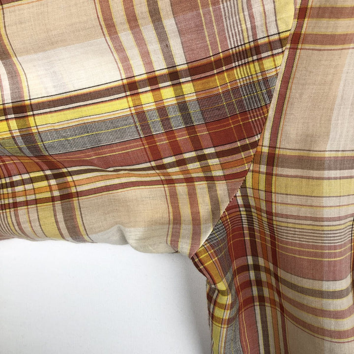 Attache Check Pattern Long-Sleeve Western Shirt, Women's Size S (Equivalent), Vintage polyester red type Vintage Second Hand