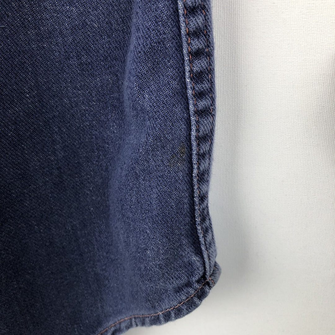 70s-80'S JCPenney Long-Sleeve Denim Western Shirt, Women's Size M (approx.), Vintage cotton blue type Vintage Second Hand
