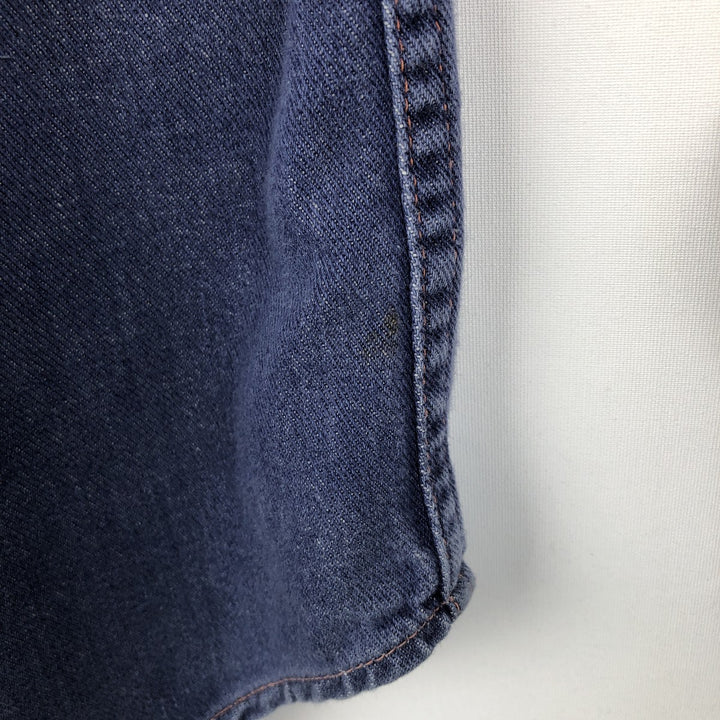 70s-80'S JCPenney Long-Sleeve Denim Western Shirt, Women's Size M (approx.), Vintage cotton blue type Vintage Second Hand
