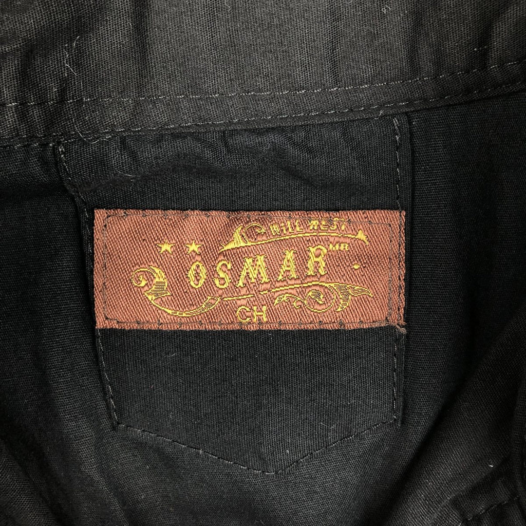 OSMAR Long-Sleeve Western Shirt, Men's Size S (approx.) unclear black type Vintage Second Hand