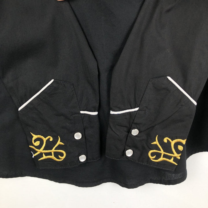 OSMAR Long-Sleeve Western Shirt, Men's Size S (approx.) unclear black type Vintage Second Hand