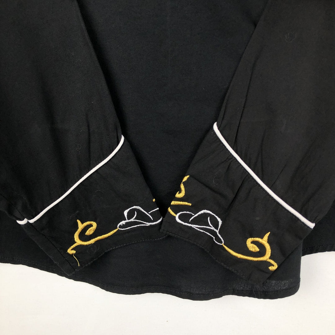 OSMAR Long-Sleeve Western Shirt, Men's Size S (approx.) unclear black type Vintage Second Hand
