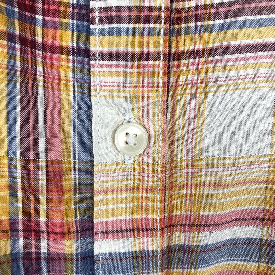 Yessica Long-Sleeve Cotton Check Shirt, Women's Size M (approx.) cotton orange type Vintage Second Hand