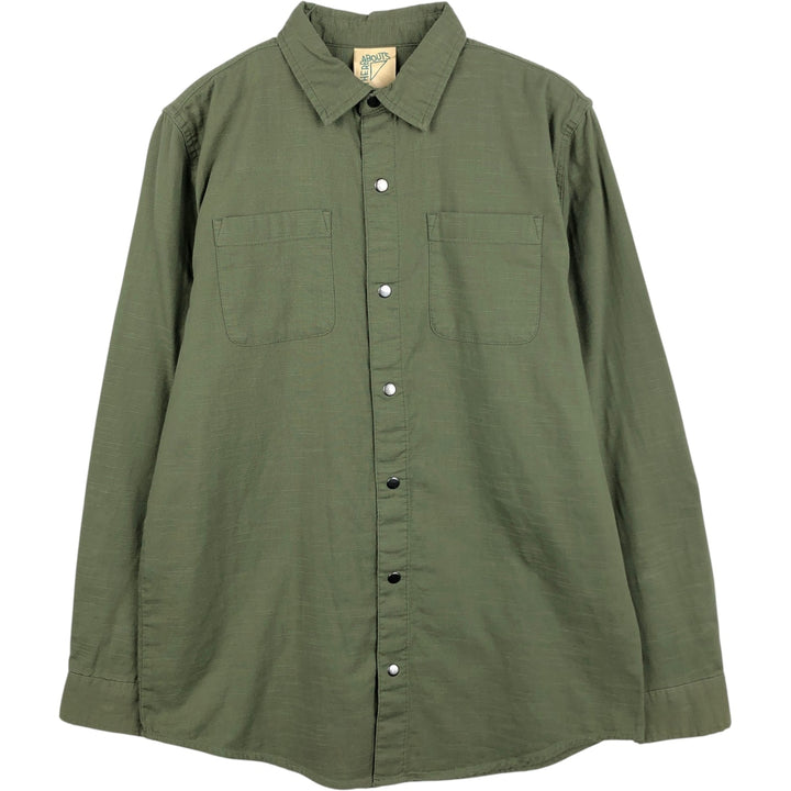 THEREABOUTS Long-Sleeve Cotton Shirt, Women's Size M (approx.) cotton Khaki type Vintage Second Hand