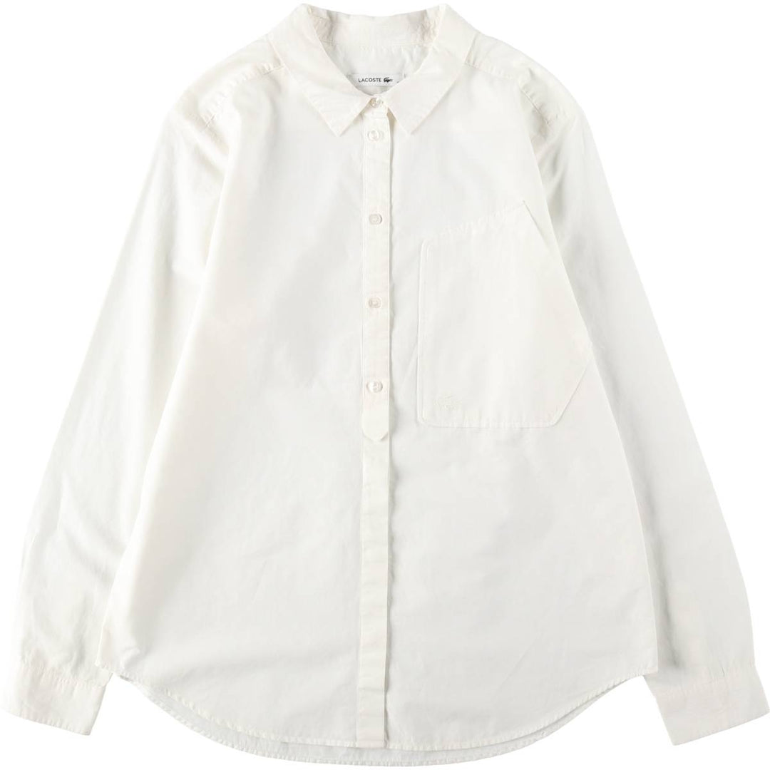 Lacoste long-sleeved cotton shirt, women's size L (approx.) cotton white type Vintage Second Hand