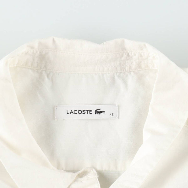 Lacoste long-sleeved cotton shirt, women's size L (approx.) cotton white type Vintage Second Hand