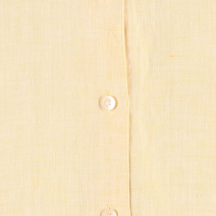 Liz Claiborne LIZPORT Long-Sleeve Linen Shirt, Women's Size L (approx.) linen yellow type Vintage Second Hand
