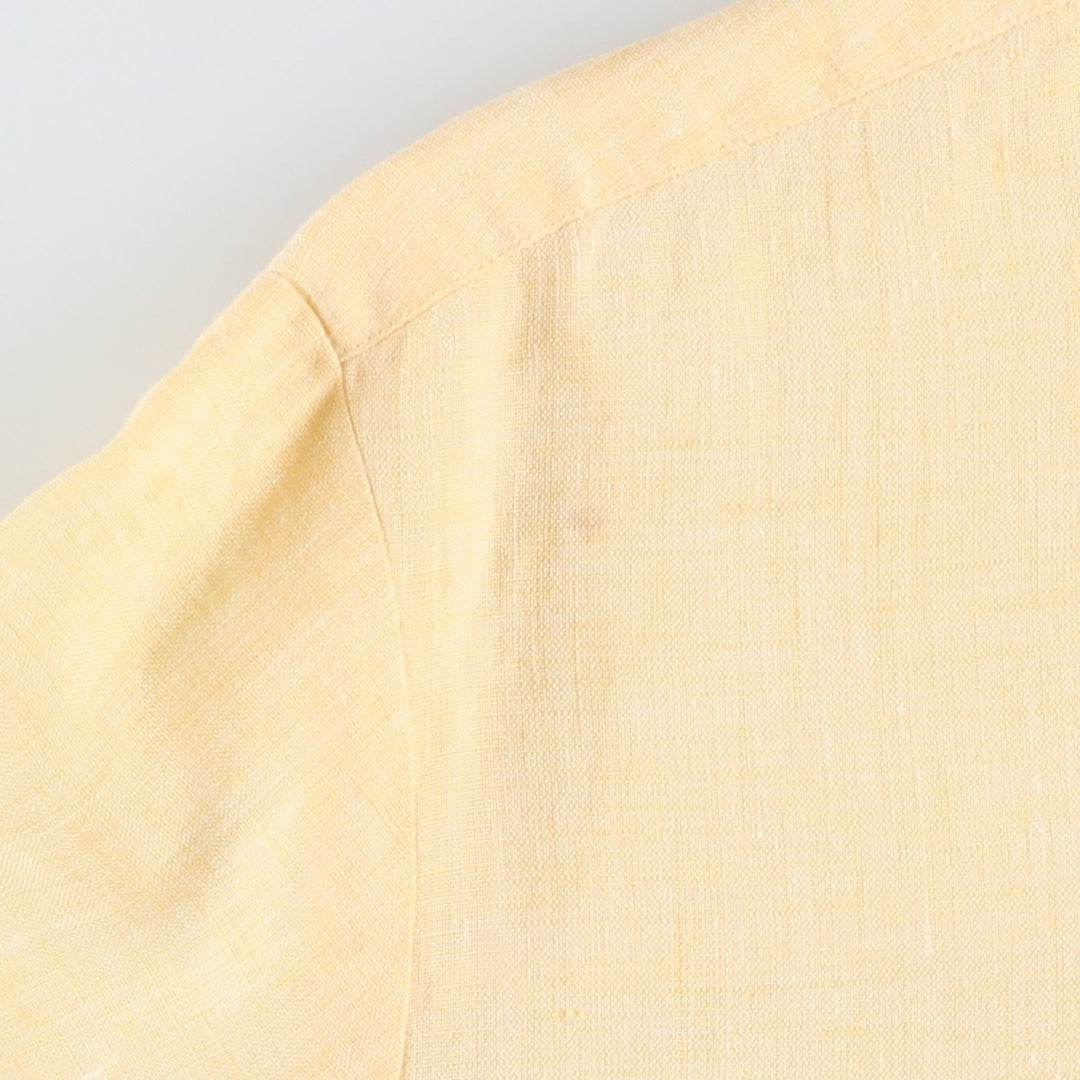 Liz Claiborne LIZPORT Long-Sleeve Linen Shirt, Women's Size L (approx.) linen yellow type Vintage Second Hand