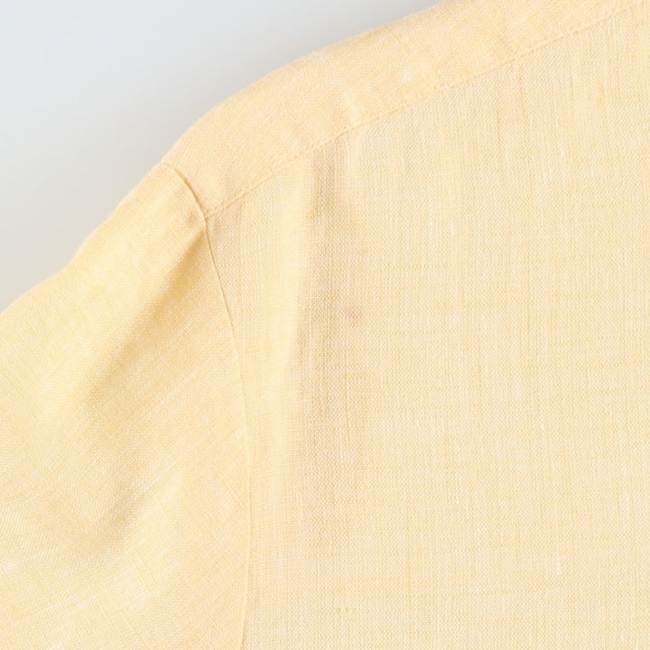 Liz Claiborne LIZPORT Long-Sleeve Linen Shirt, Women's Size L (approx.) linen yellow type Vintage Second Hand