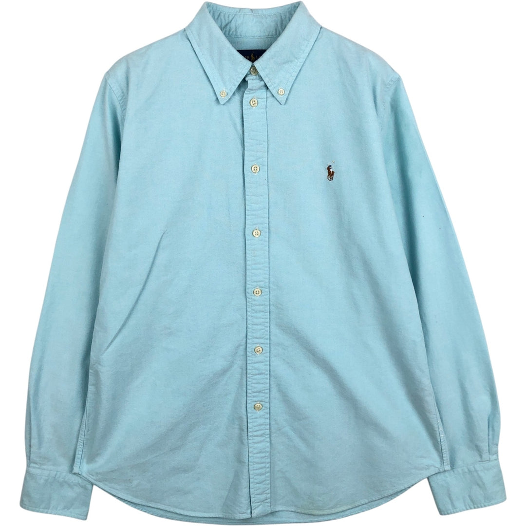 Ralph Lauren CUSTOM FIT long sleeve button down shirt, women's size L cotton Blue type light blue Vintage Second Hand