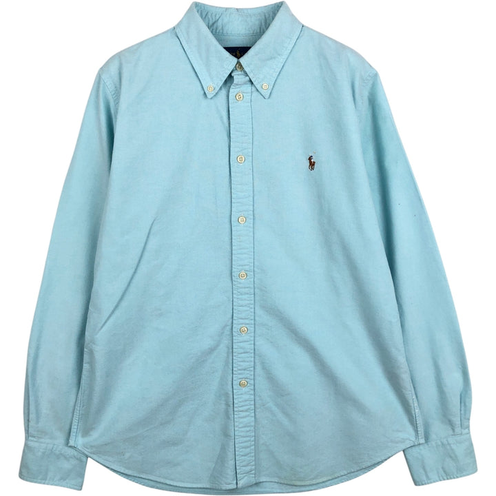 Ralph Lauren CUSTOM FIT long sleeve button down shirt, women's size L cotton Blue type light blue Vintage Second Hand
