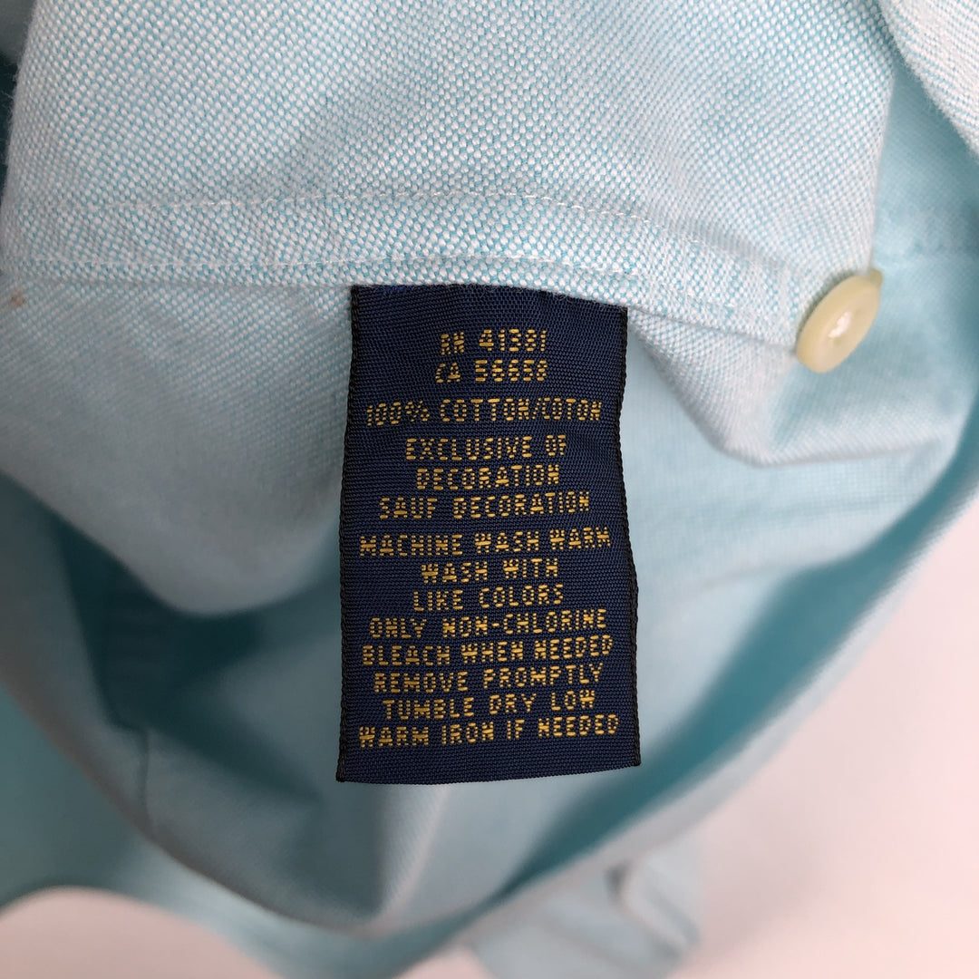Ralph Lauren CUSTOM FIT long sleeve button down shirt, women's size L cotton Blue type light blue Vintage Second Hand