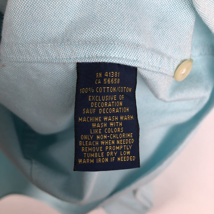 Ralph Lauren CUSTOM FIT long sleeve button down shirt, women's size L cotton Blue type light blue Vintage Second Hand