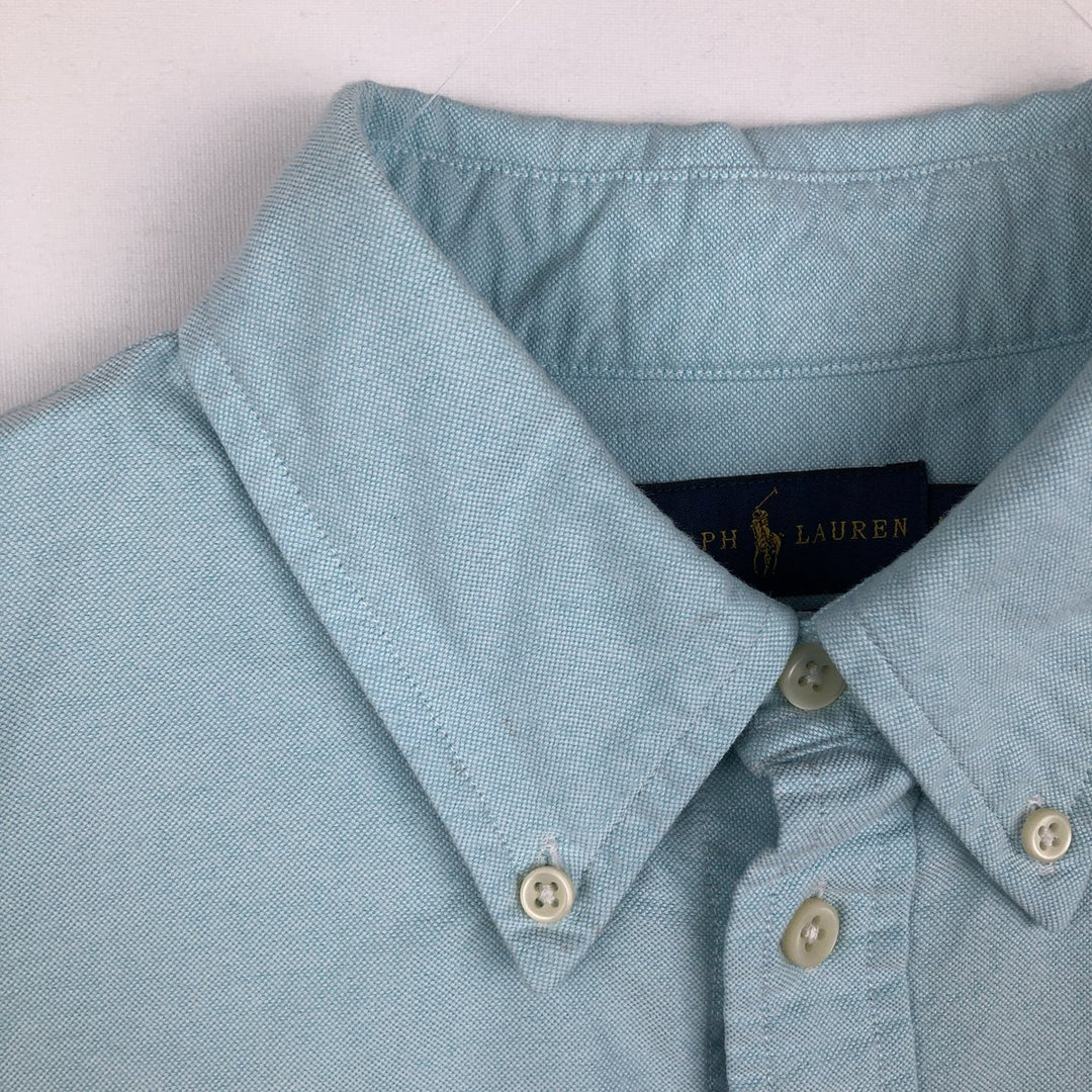 Ralph Lauren CUSTOM FIT long sleeve button down shirt, women's size L cotton Blue type light blue Vintage Second Hand