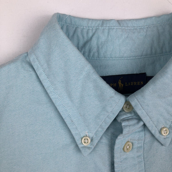 Ralph Lauren CUSTOM FIT long sleeve button down shirt, women's size L cotton Blue type light blue Vintage Second Hand