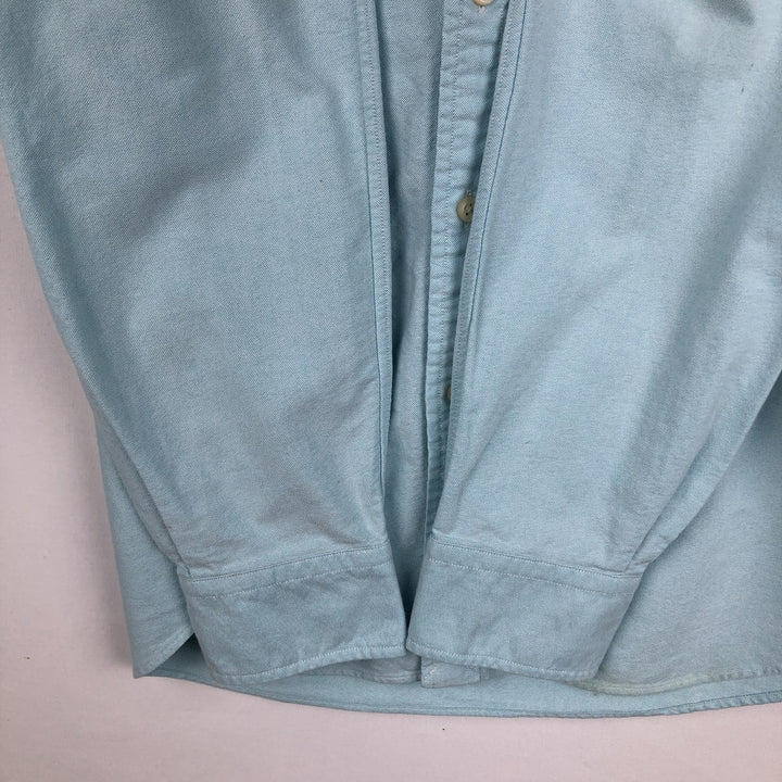 Ralph Lauren CUSTOM FIT long sleeve button down shirt, women's size L cotton Blue type light blue Vintage Second Hand