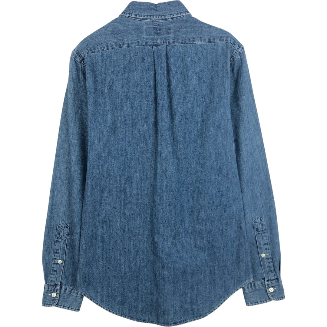 Ralph Lauren button-down long-sleeve chambray shirt, men's size S (approx.) cotton blue type Vintage Second Hand