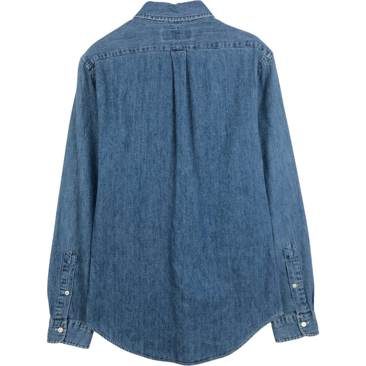 Ralph Lauren button-down long-sleeve chambray shirt, men's size S (approx.) cotton blue type Vintage Second Hand