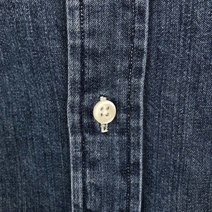Ralph Lauren button-down long-sleeve chambray shirt, men's size S (approx.) cotton blue type Vintage Second Hand
