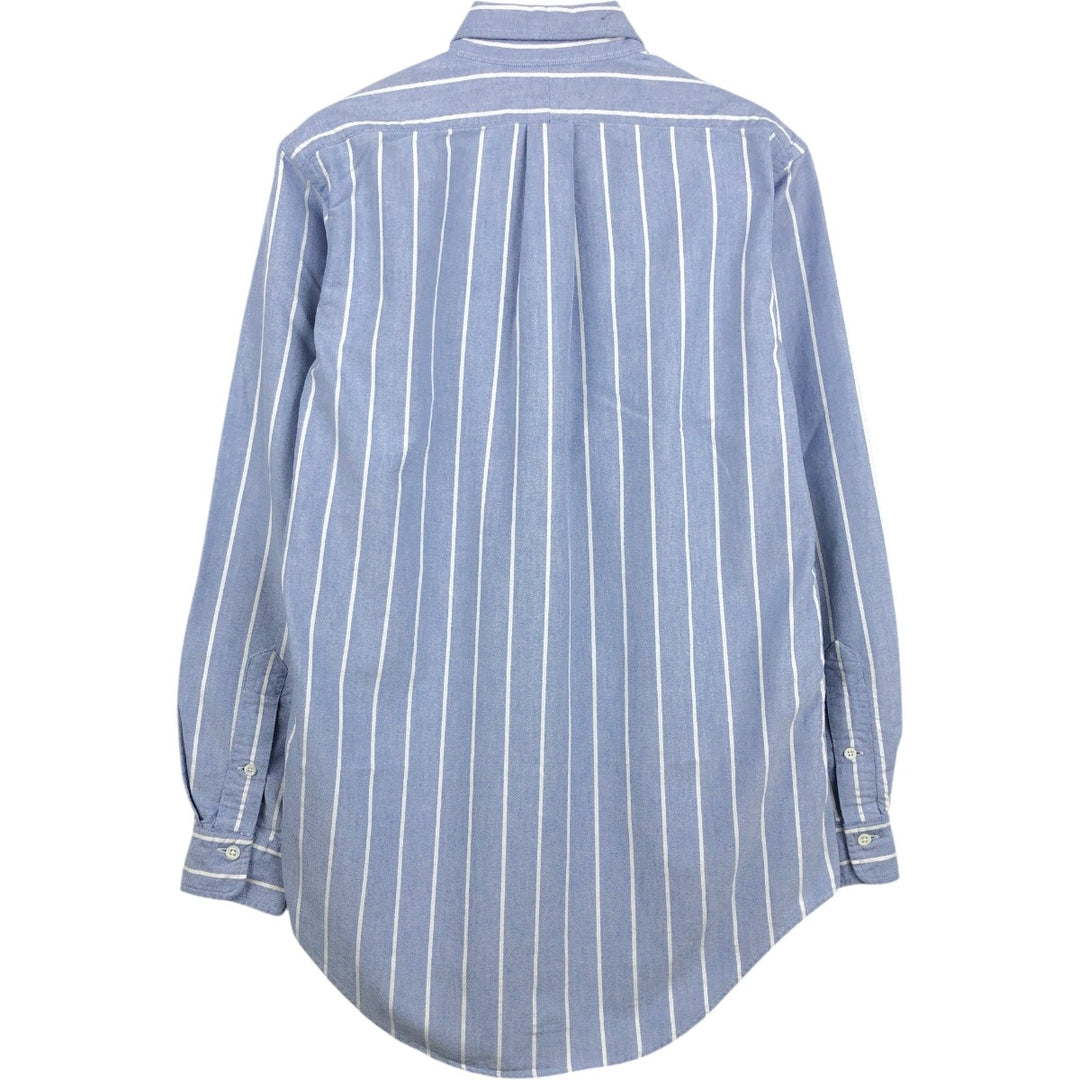 Ralph Lauren long-sleeved button-down striped shirt, made in the USA, men's size S (approx.) cotton blue type Vintage Second Hand