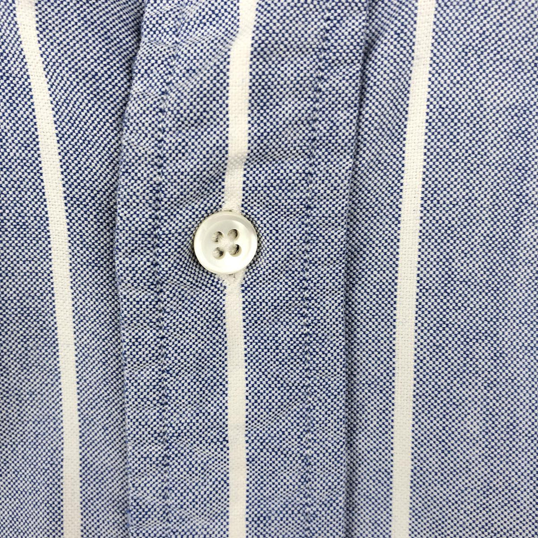 Ralph Lauren long-sleeved button-down striped shirt, made in the USA, men's size S (approx.) cotton blue type Vintage Second Hand