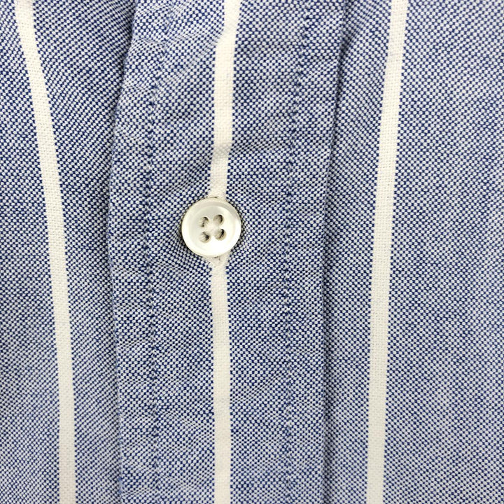 Ralph Lauren long-sleeved button-down striped shirt, made in the USA, men's size S (approx.) cotton blue type Vintage Second Hand