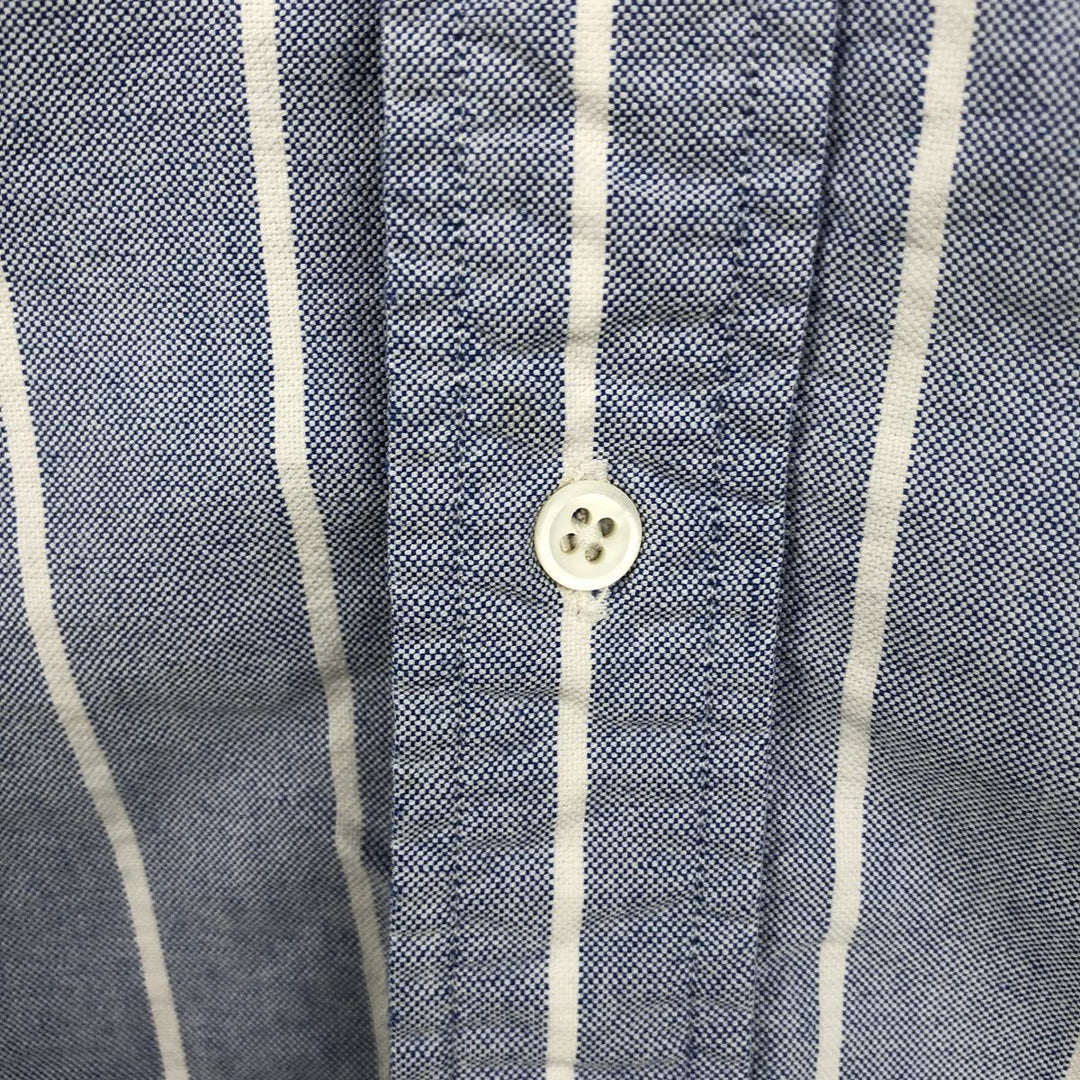 Ralph Lauren long-sleeved button-down striped shirt, made in the USA, men's size S (approx.) cotton blue type Vintage Second Hand
