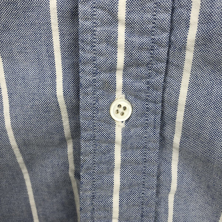 Ralph Lauren long-sleeved button-down striped shirt, made in the USA, men's size S (approx.) cotton blue type Vintage Second Hand