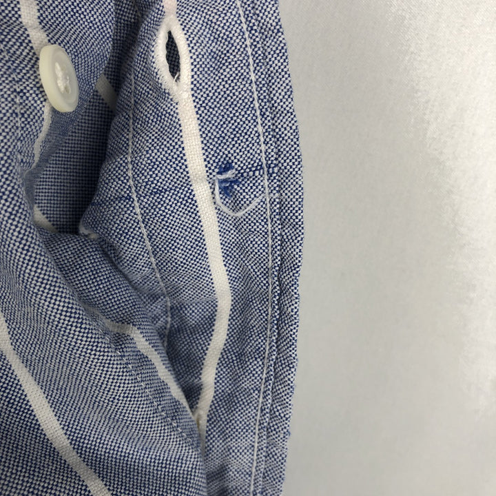 Ralph Lauren long-sleeved button-down striped shirt, made in the USA, men's size S (approx.) cotton blue type Vintage Second Hand