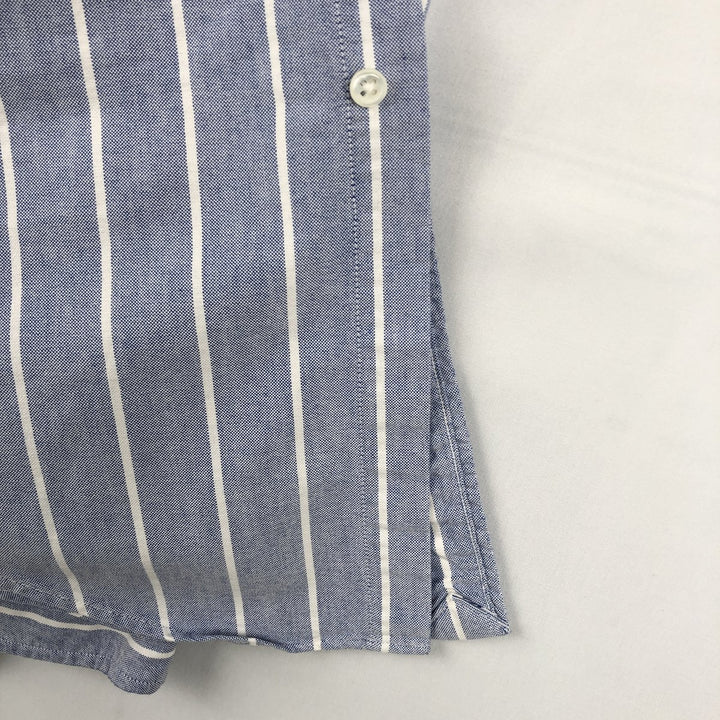 Ralph Lauren long-sleeved button-down striped shirt, made in the USA, men's size S (approx.) cotton blue type Vintage Second Hand