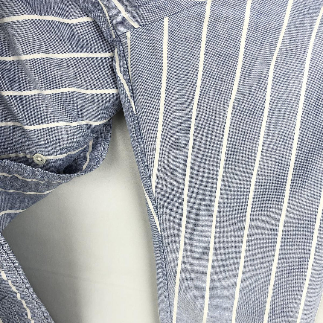 Ralph Lauren long-sleeved button-down striped shirt, made in the USA, men's size S (approx.) cotton blue type Vintage Second Hand