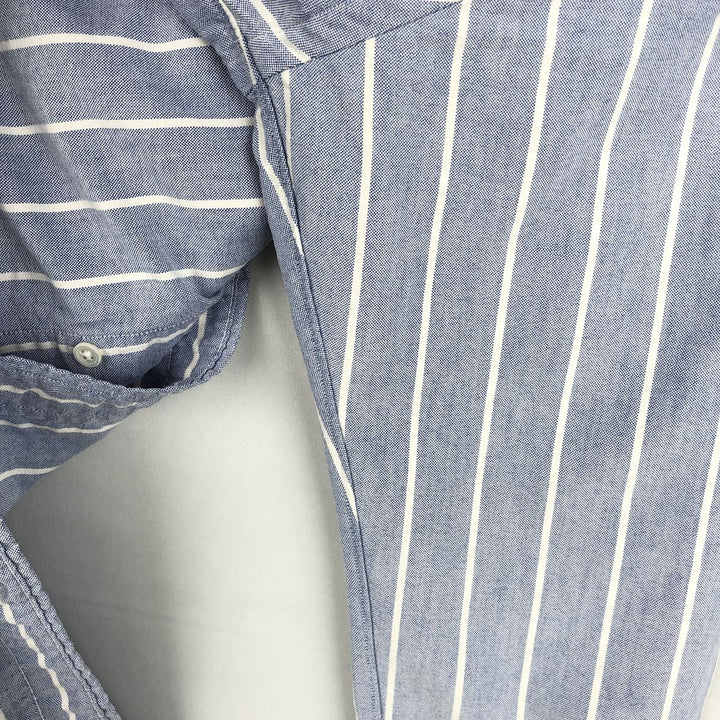 Ralph Lauren long-sleeved button-down striped shirt, made in the USA, men's size S (approx.) cotton blue type Vintage Second Hand