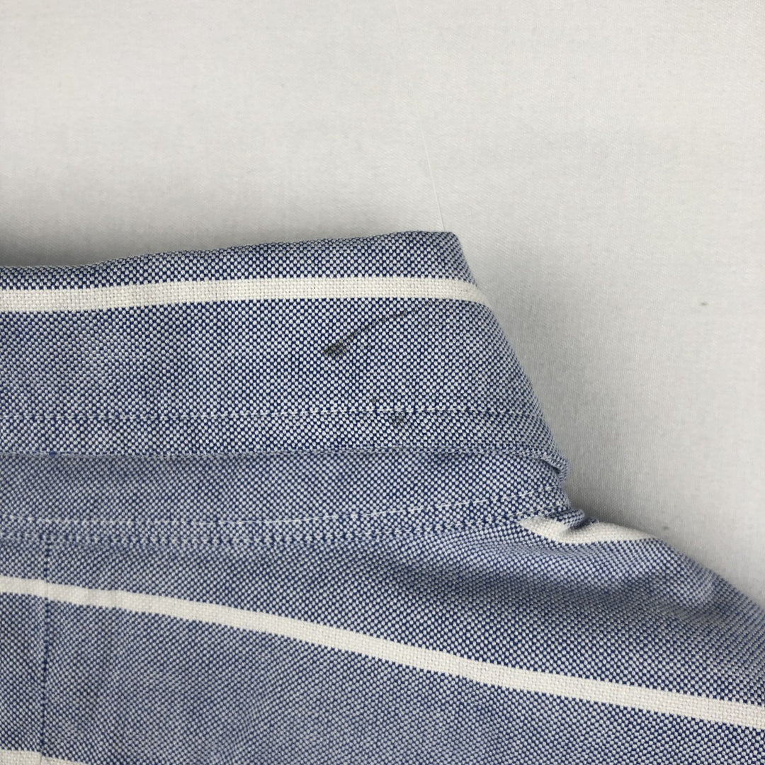 Ralph Lauren long-sleeved button-down striped shirt, made in the USA, men's size S (approx.) cotton blue type Vintage Second Hand