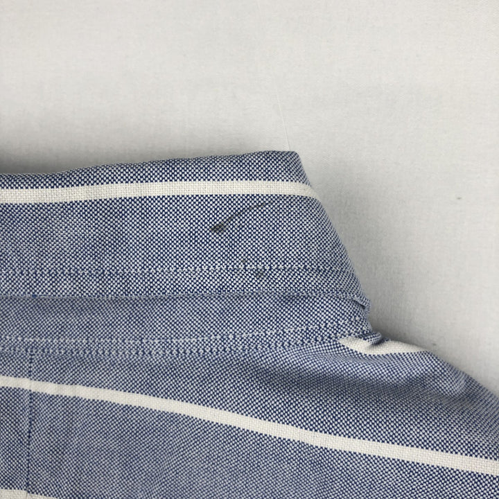 Ralph Lauren long-sleeved button-down striped shirt, made in the USA, men's size S (approx.) cotton blue type Vintage Second Hand