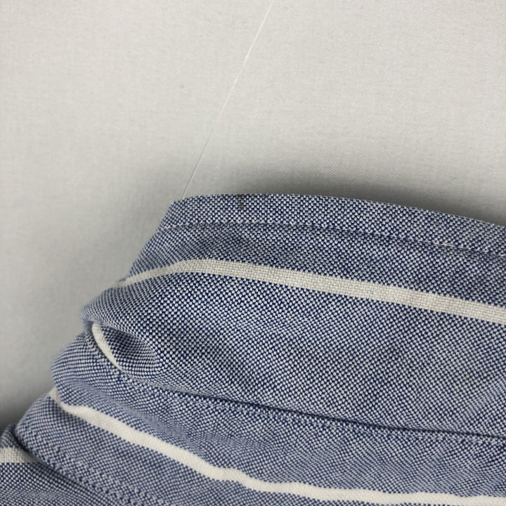 Ralph Lauren long-sleeved button-down striped shirt, made in the USA, men's size S (approx.) cotton blue type Vintage Second Hand