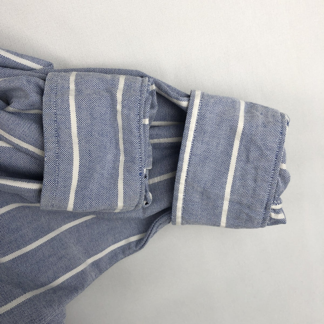Ralph Lauren long-sleeved button-down striped shirt, made in the USA, men's size S (approx.) cotton blue type Vintage Second Hand