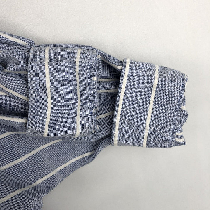 Ralph Lauren long-sleeved button-down striped shirt, made in the USA, men's size S (approx.) cotton blue type Vintage Second Hand