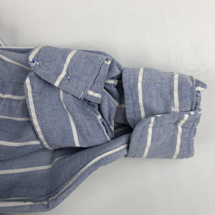 Ralph Lauren long-sleeved button-down striped shirt, made in the USA, men's size S (approx.) cotton blue type Vintage Second Hand