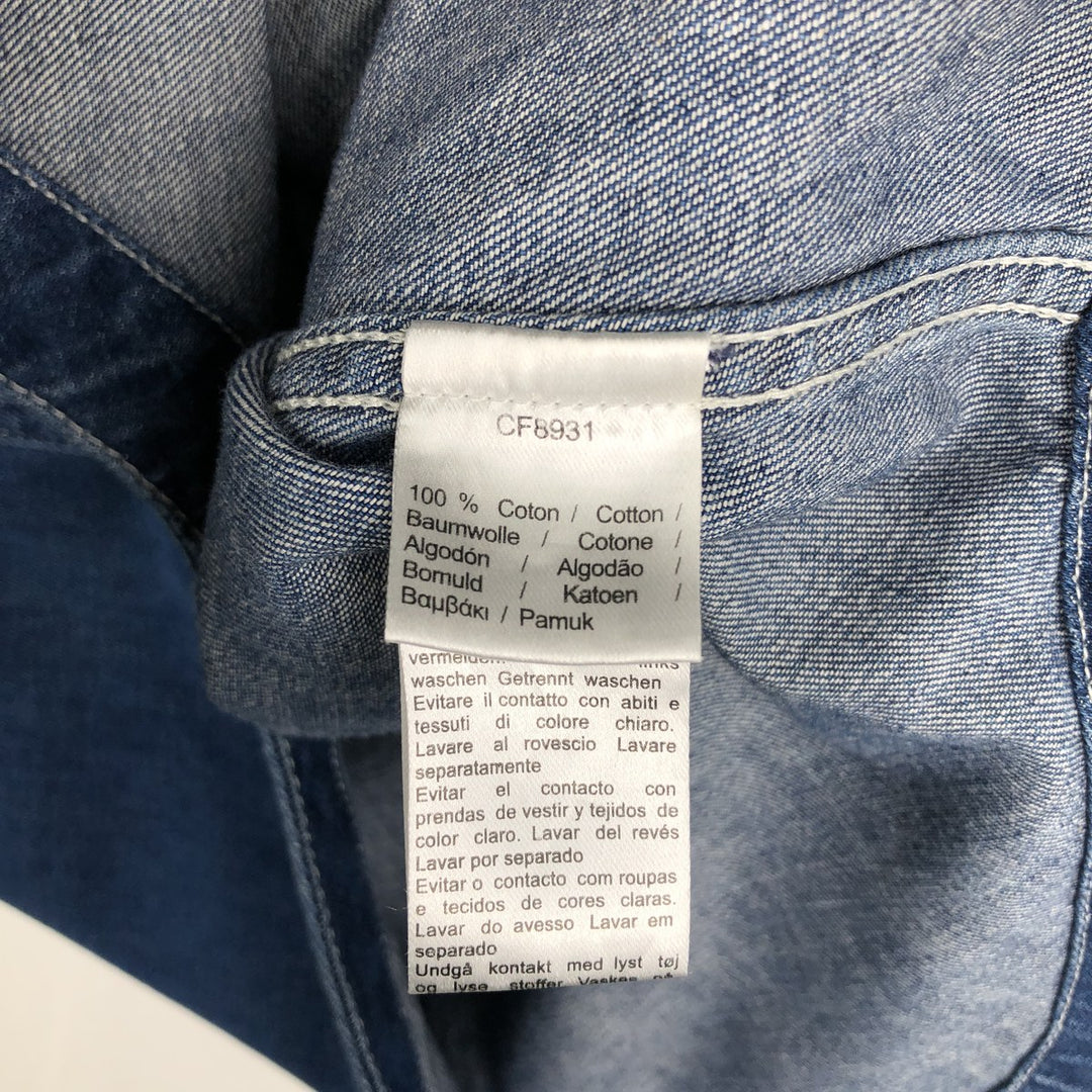 Lacoste long-sleeved denim shirt, women's size L (approx.) cotton blue type Vintage Second Hand