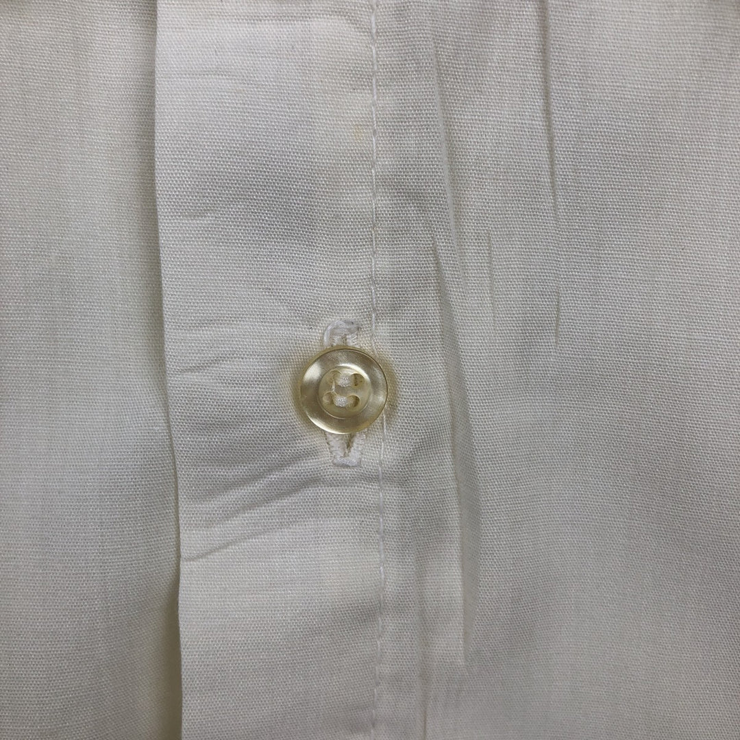 70'S After Six Frill Long Sleeve Poly-Cotton Shirt Women's XL Equivalent Vintage polyester pale white type Vintage Second Hand