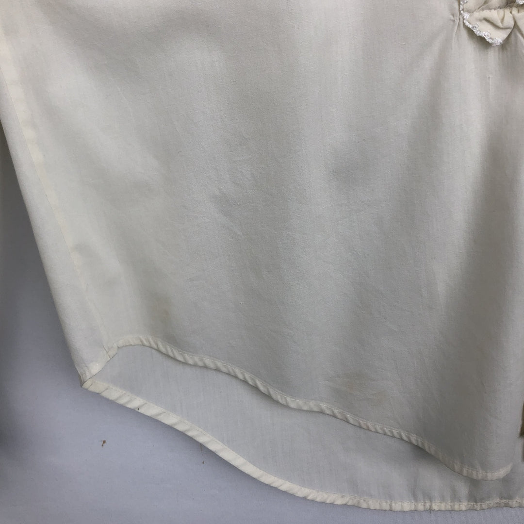 70'S After Six Frill Long Sleeve Poly-Cotton Shirt Women's XL Equivalent Vintage polyester pale white type Vintage Second Hand